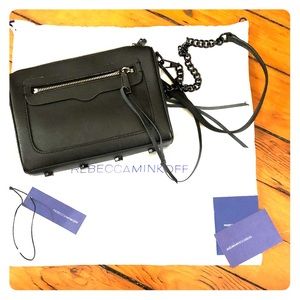 Rebecca Minkoff Avery Crossbody ALL BLACK Safiano